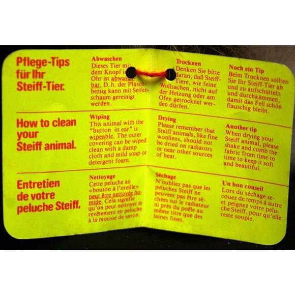 VTG NWT Steiff Leo Tan Brown Lion Plush Austria 5" Wipeable 1460/13 - Picture 11 of 16